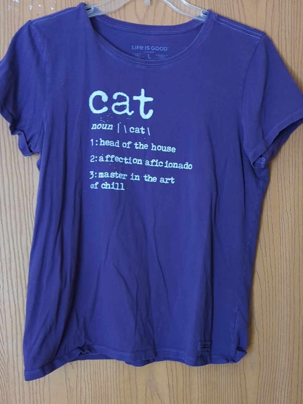 Life Is Good Purple Cat T-shirt